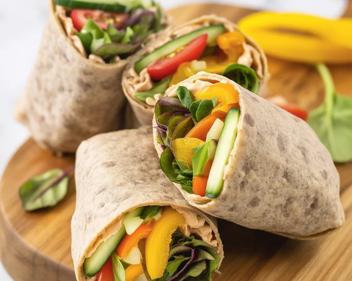 Bright and Fresh Summer Veggie Hummus Wraps You’ll Love!