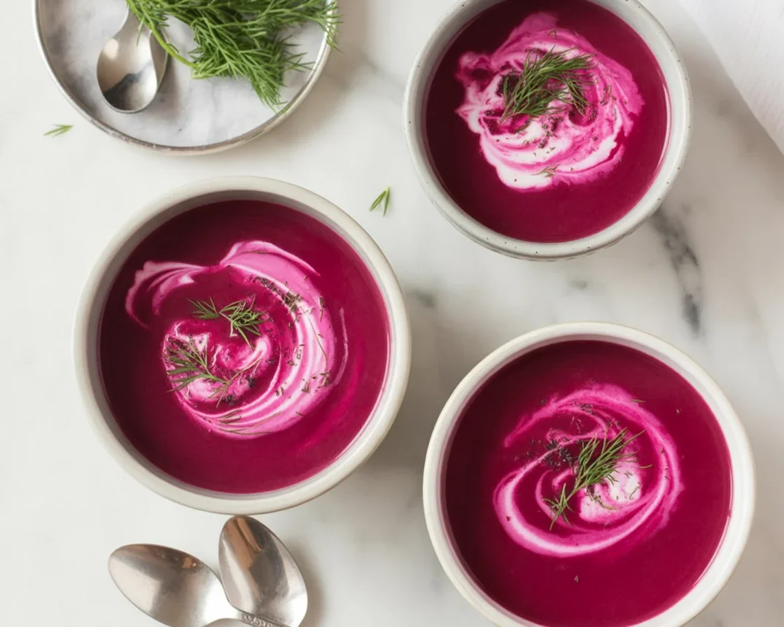 Chilled Beet Yogurt Soup with Fresh Herbs – A Vibrant Delight!