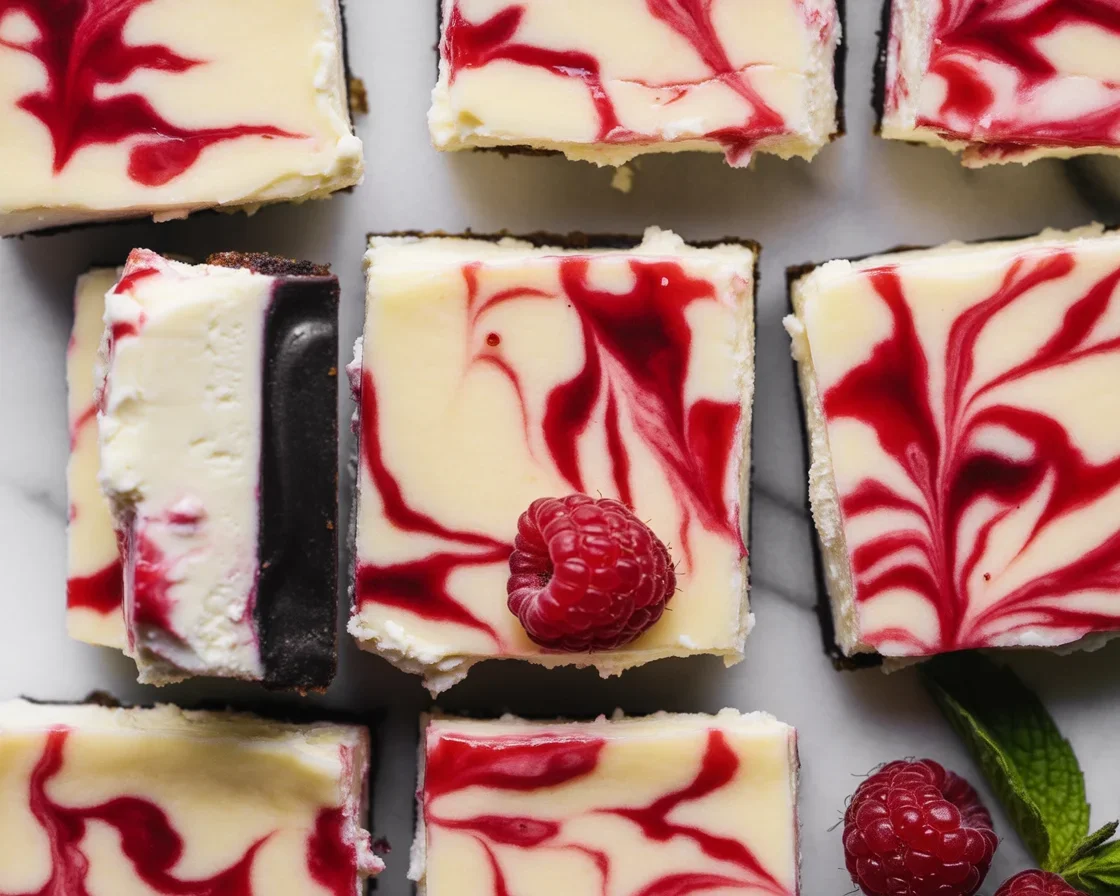 Irresistibly Creamy Raspberry Swirl Cheesecake Bars to Savor
