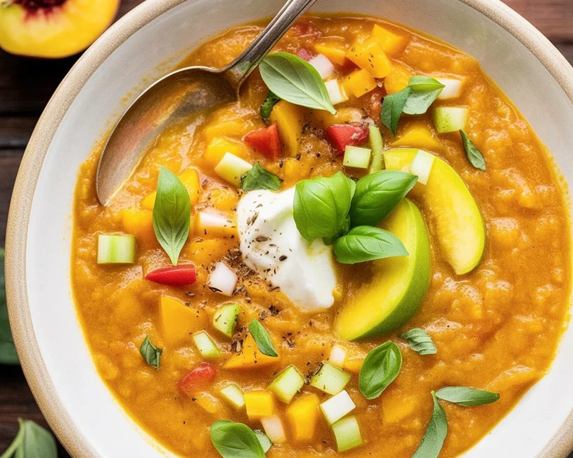 Refreshing Tomato Peach Gazpacho for a Summer Breeze