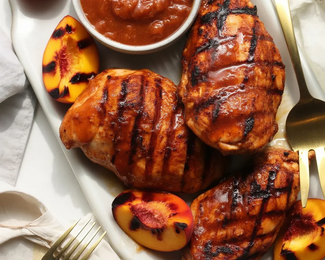 Grilled Peach BBQ Chicken