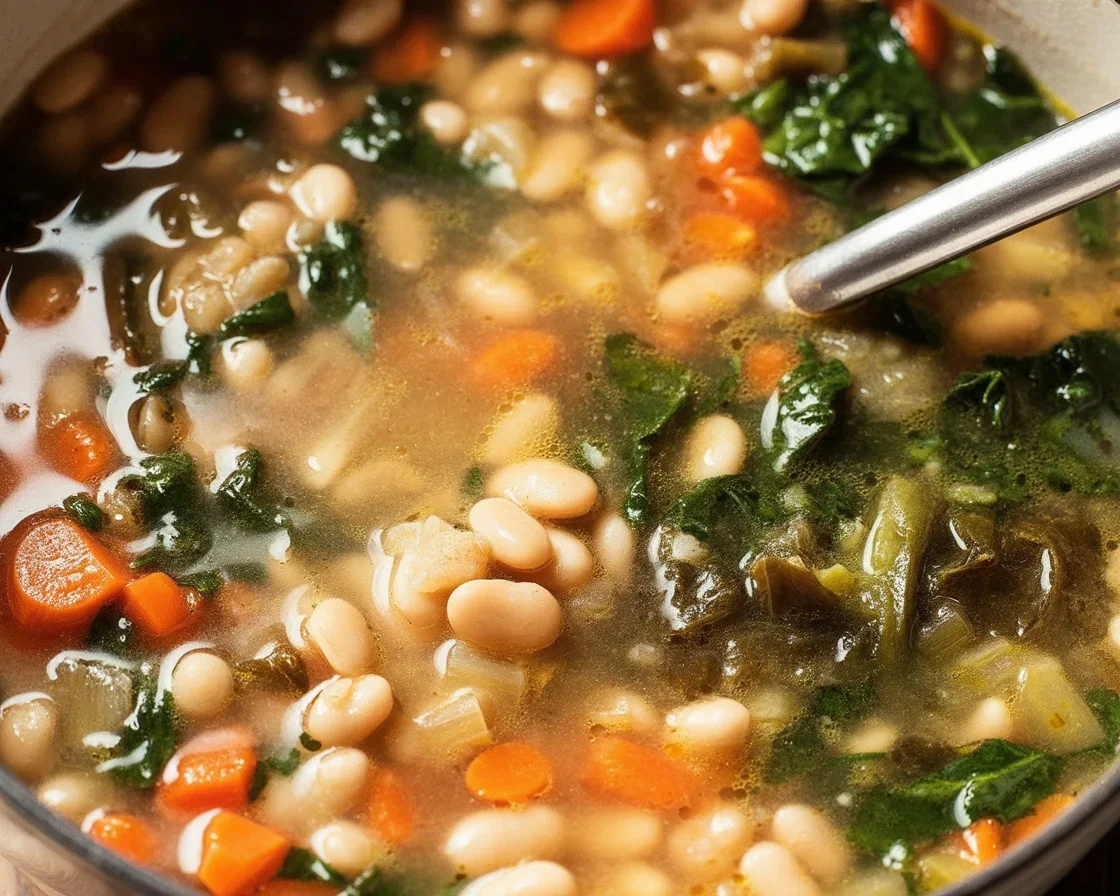 Warm and Nourishing Tuscan White Bean & Kale Soup to Cozy Up With