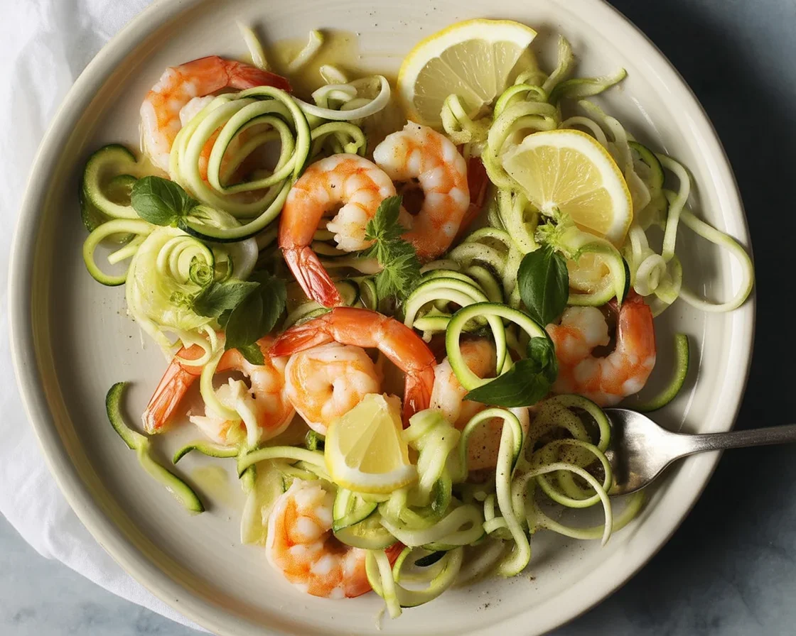 Zucchini Noodle Bowl with Zesty Lemon Garlic Shrimp