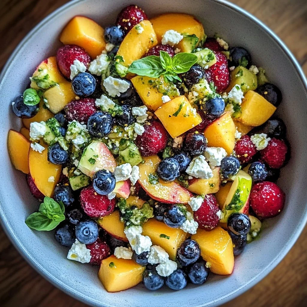 Blueberry Peach Salad with Feta