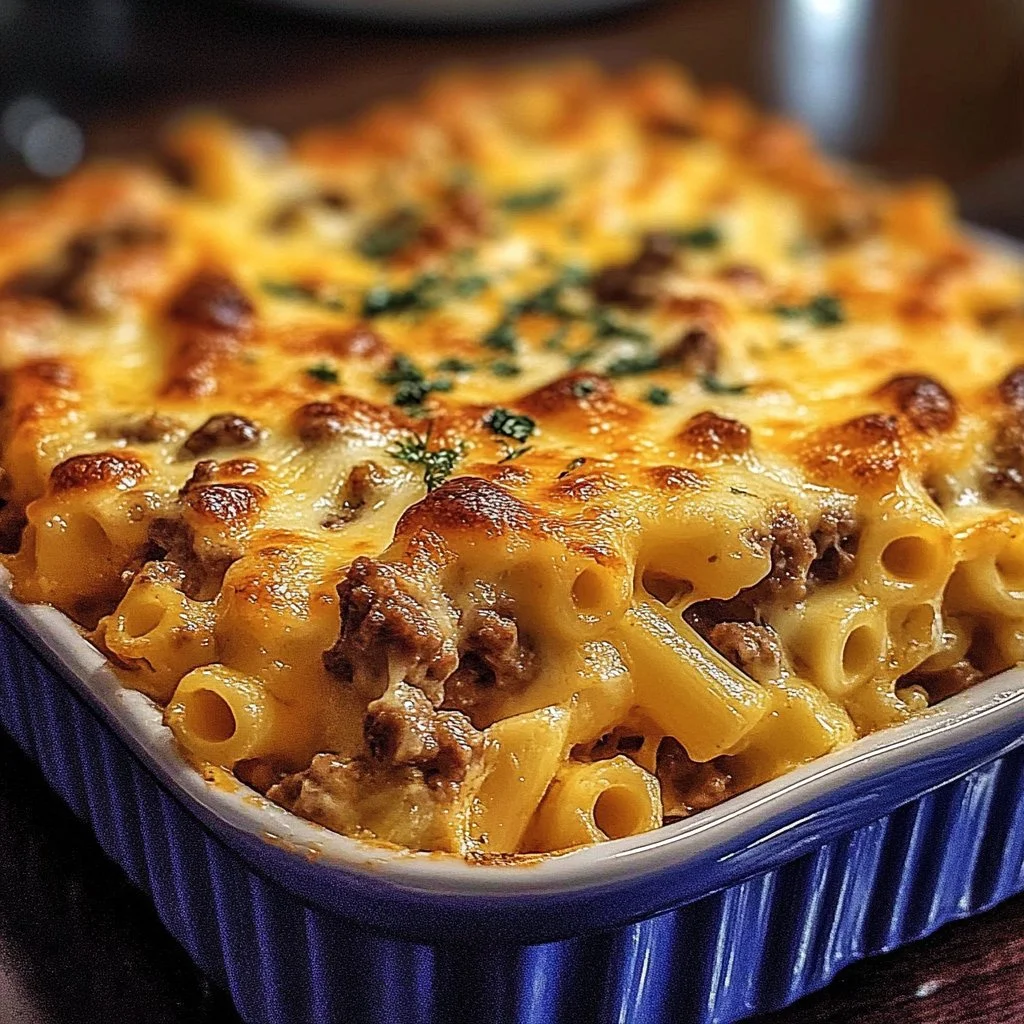 Cheesy Beef and Macaroni Bake