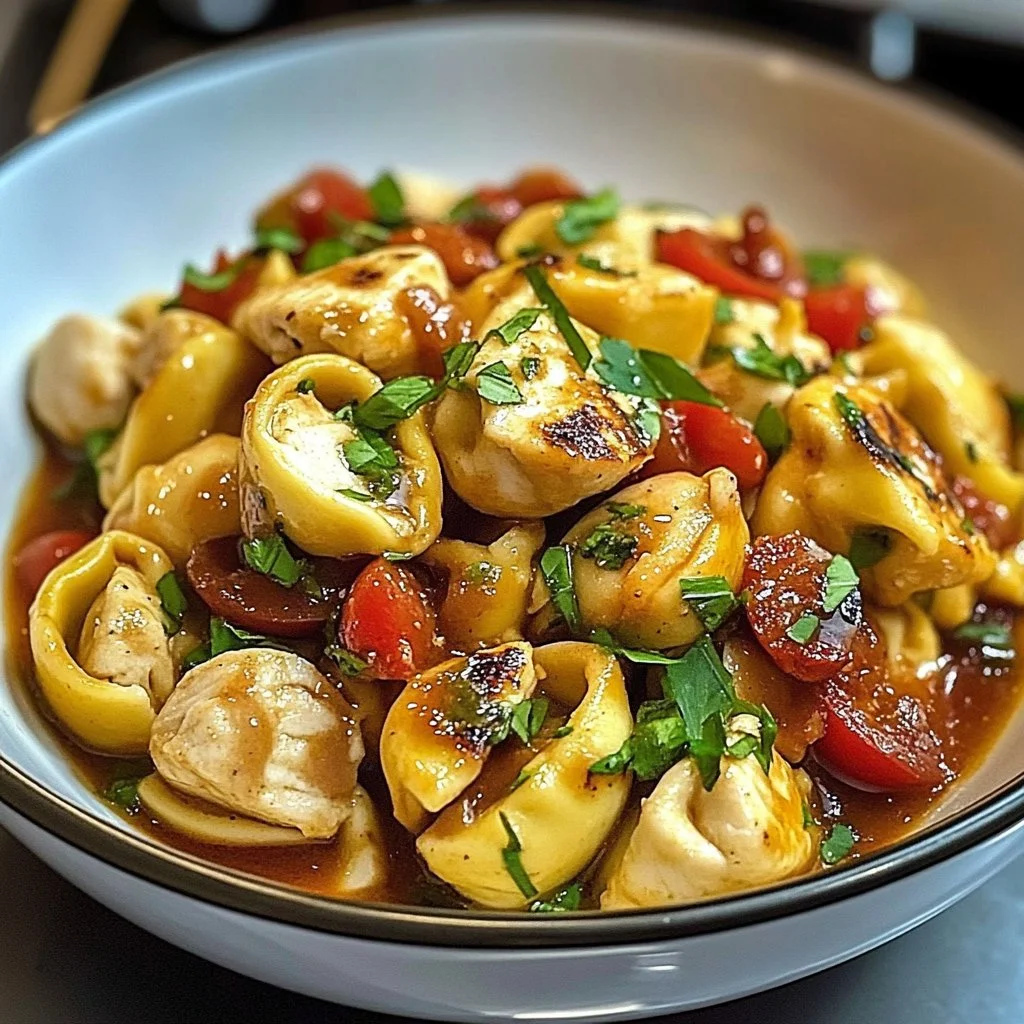 Cheesy Tortellini with Chicken and Veggies