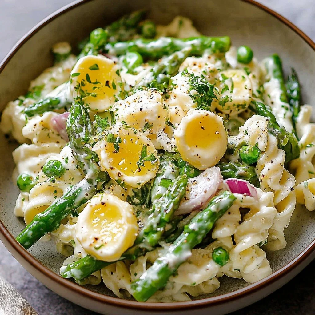 Creamy Lemon Ricotta Asparagus Pasta Salad