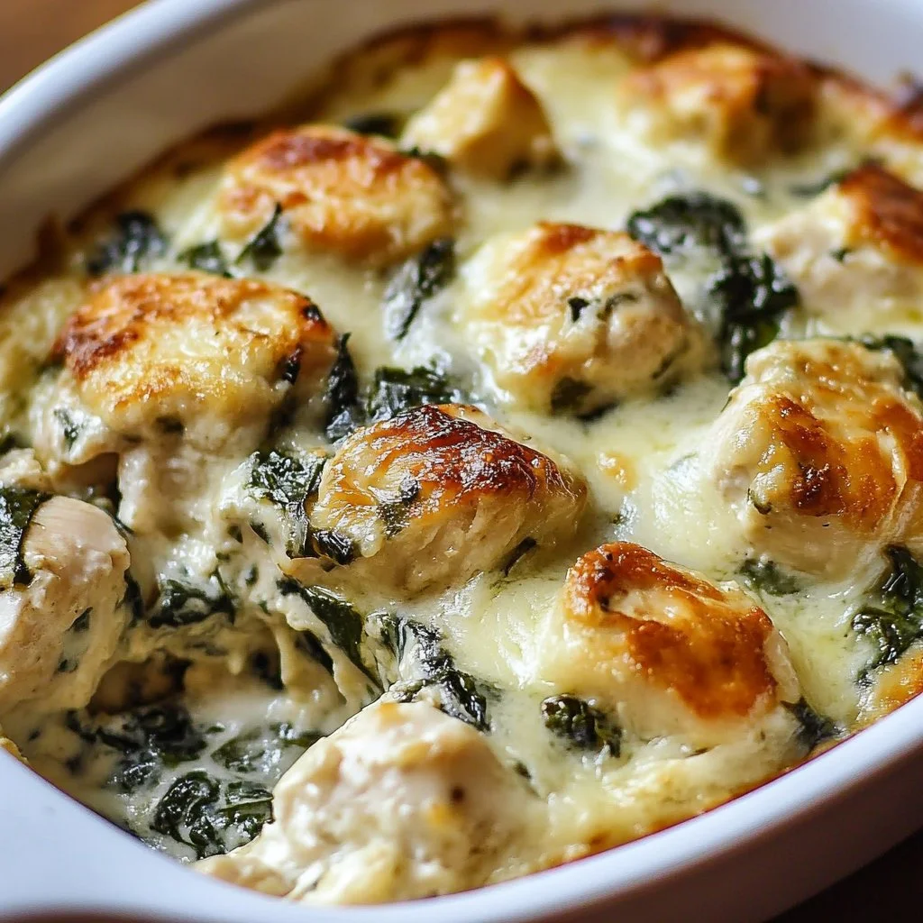 Creamy Spinach Artichoke Chicken Bake