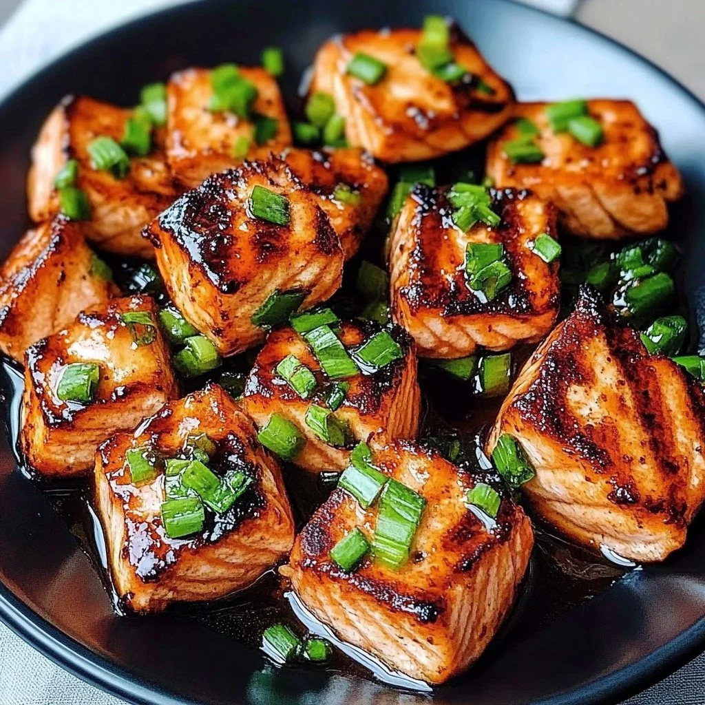 Garlic Honey Butter Salmon Bites