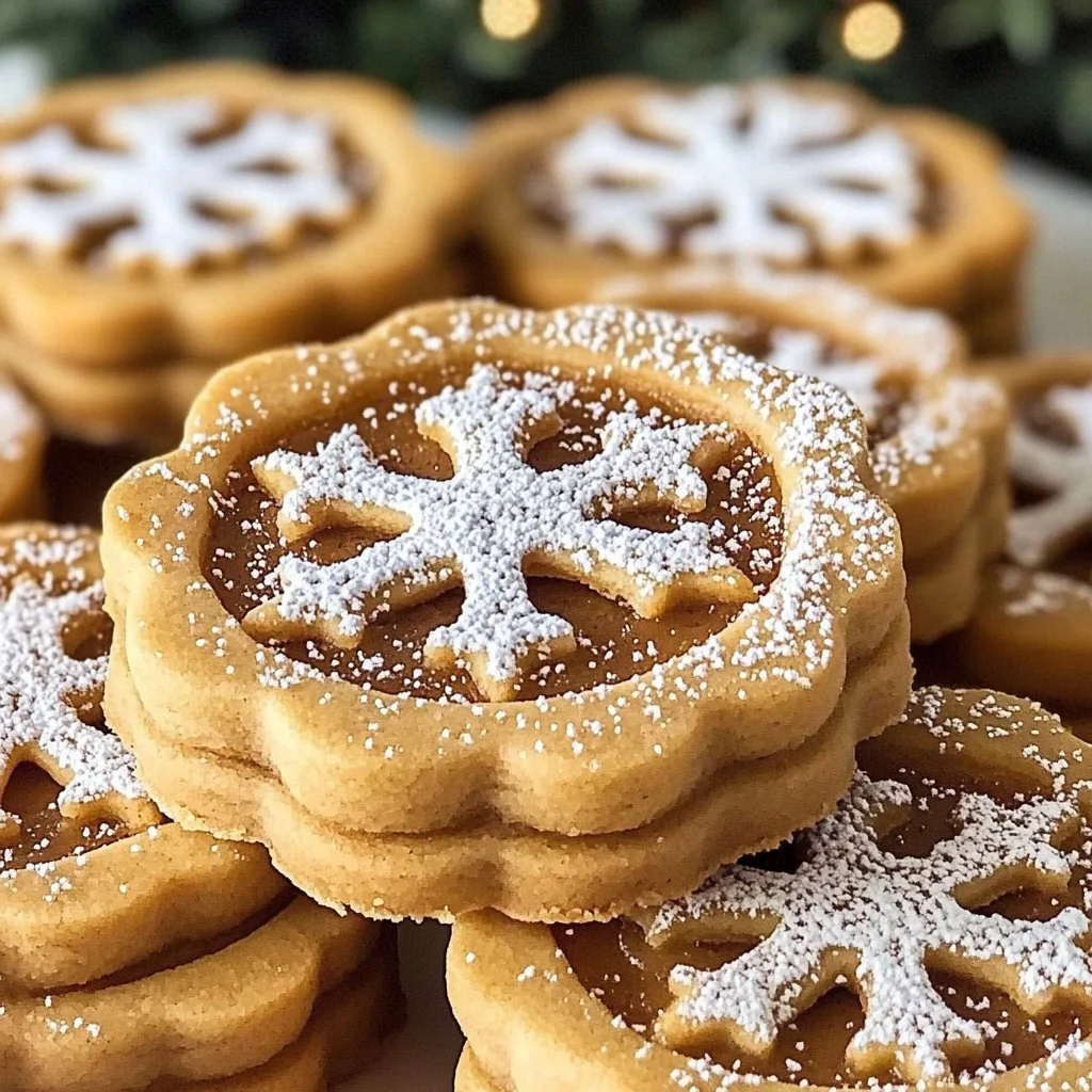 Gingerbread Linzer Cookies