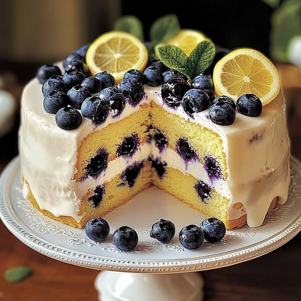 Lemon Blueberry Buttermilk Cake