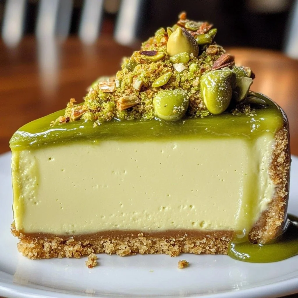 Pistachio Cheesecake With Topping