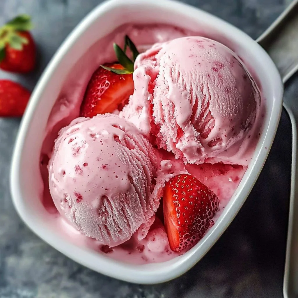 3-Ingredient Homemade Strawberry Ice Cream