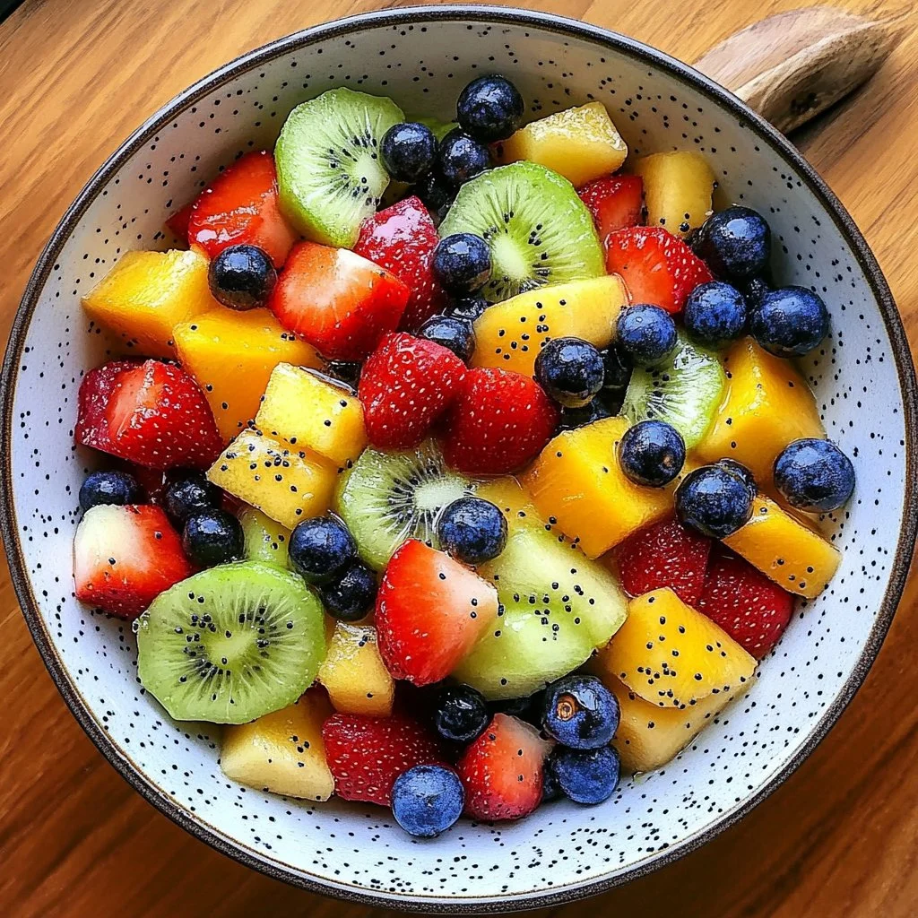 Fruit Salad with Honey-Lime Poppy Seed Dressing