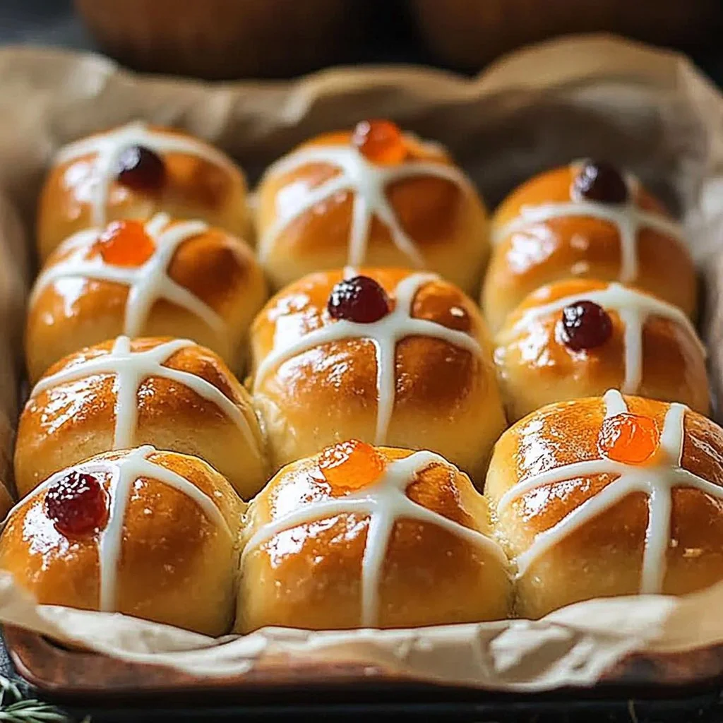 Hot Cross Buns with Candied Fruit