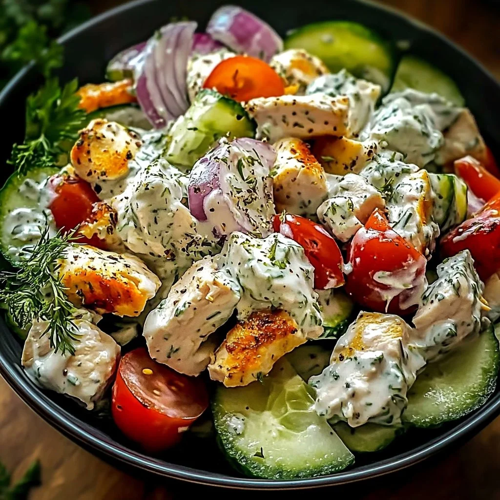 Mediterranean Delight: Tzatziki Chicken Salad