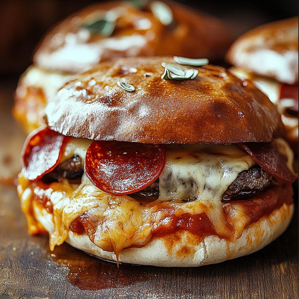 Pizza Burgers with Pepperoni