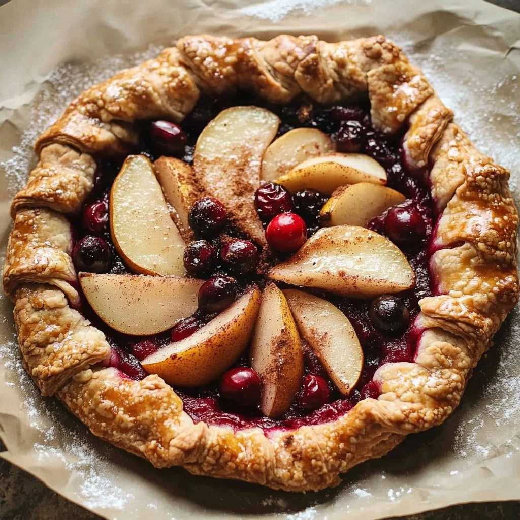 Spiced Pear and Cranberry Galette