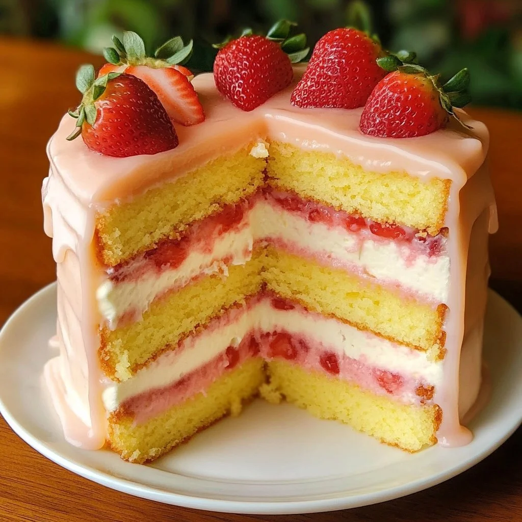 Strawberry Lemonade Layer Cake