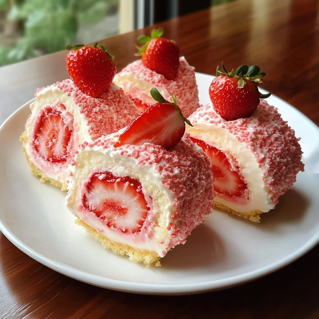 Strawberry Shortcake Cheesecake Rolls