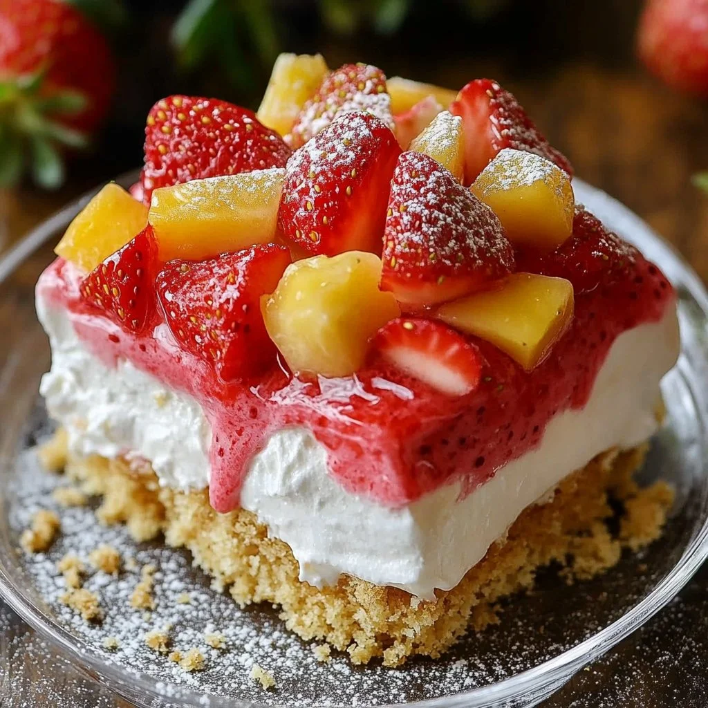 Tropical No-Bake Strawberry Split