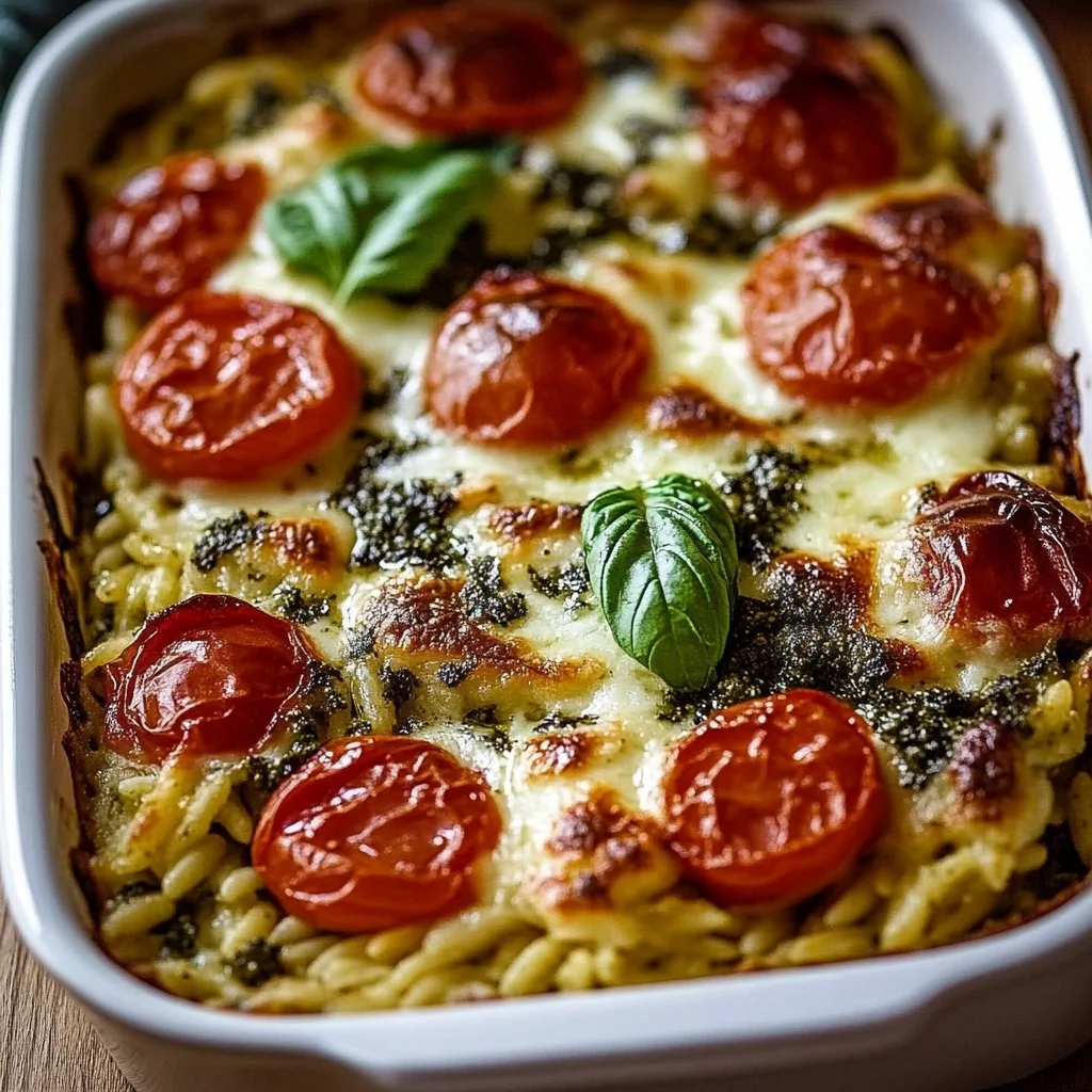Caprese Pesto Orzo Bake: A Delicious & Easy Recipe