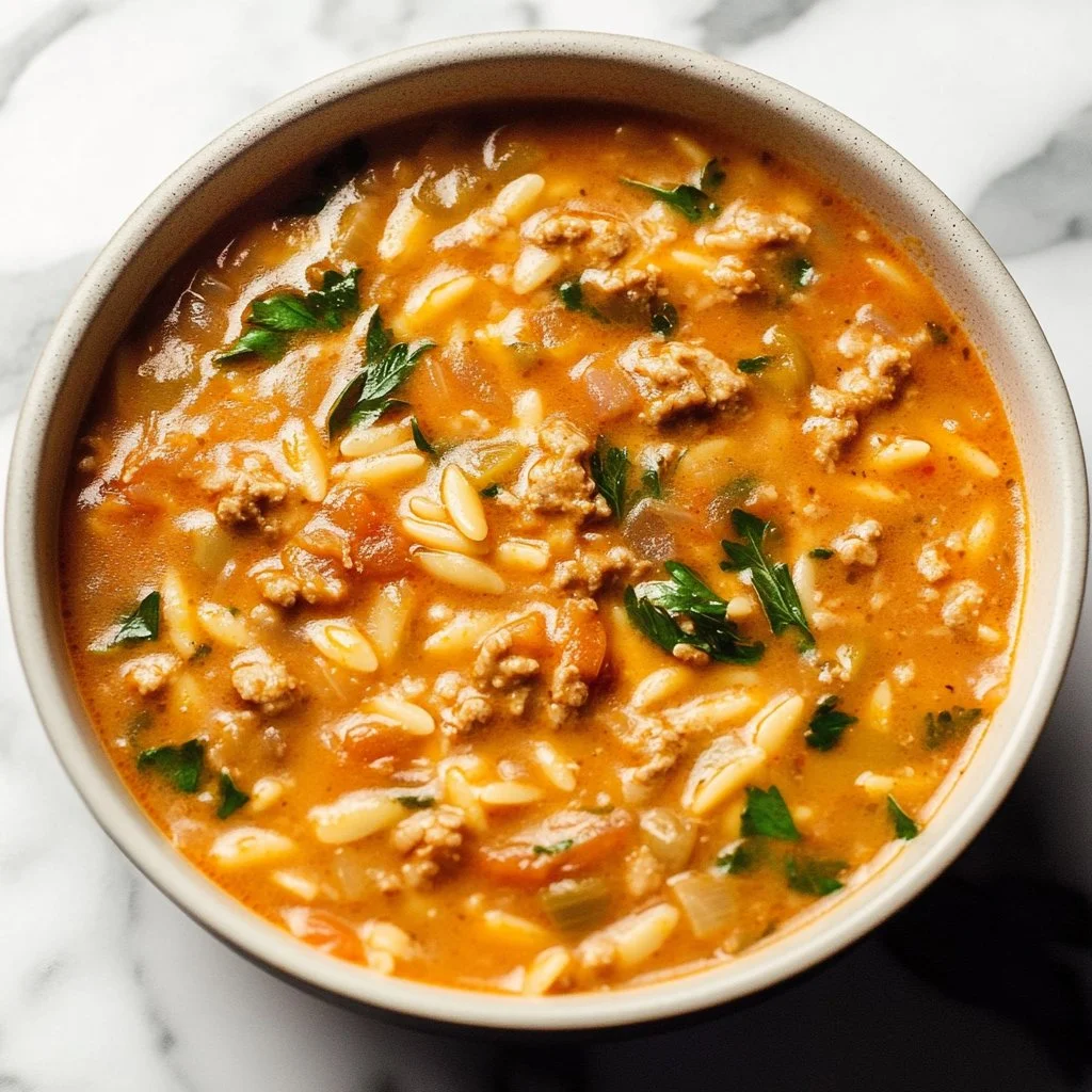 Hamburger Orzo Soup