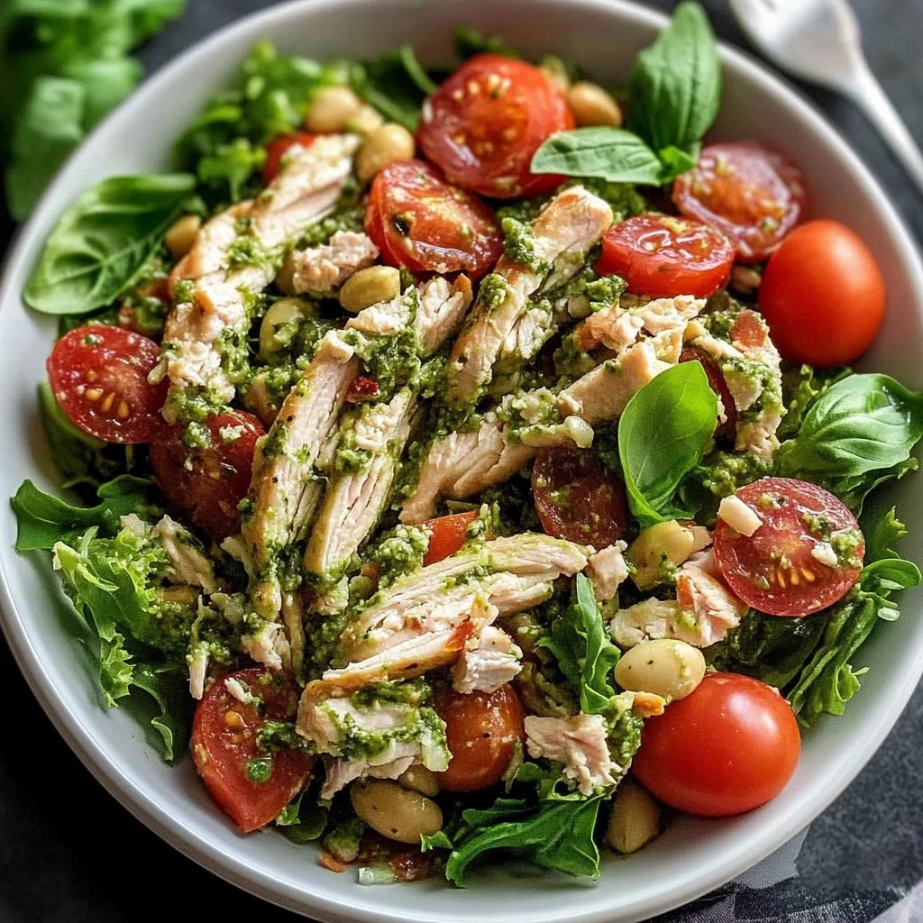 Healthy Pesto Chicken Salad