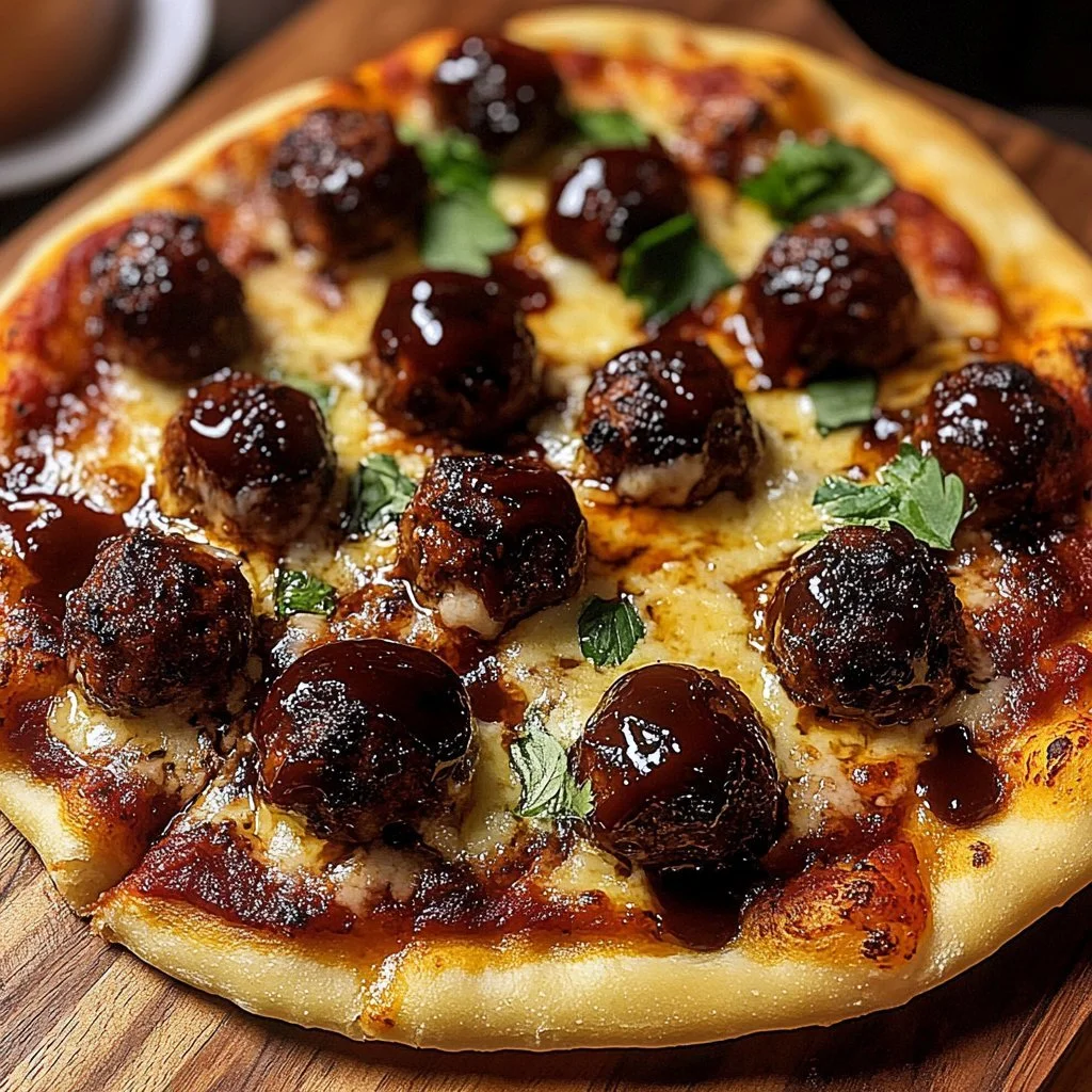BBQ ‘Meatball’ Pizza