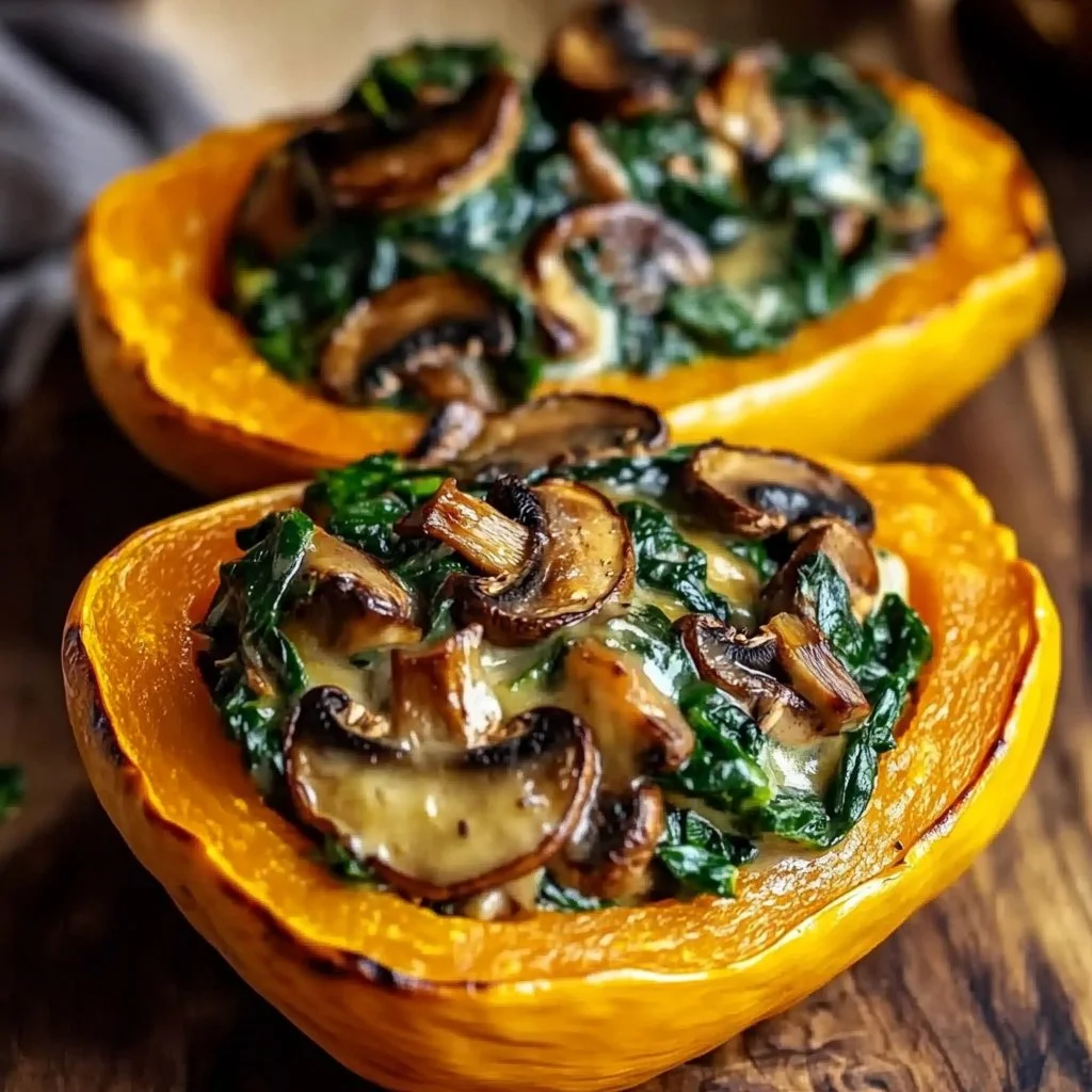 Creamy Mushroom and Spinach Stuffed Sweet Potatoes You’ll Crave