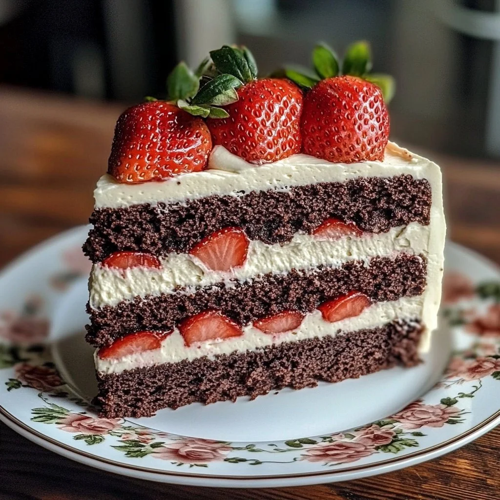 Decadent German Strawberry Danube Cake