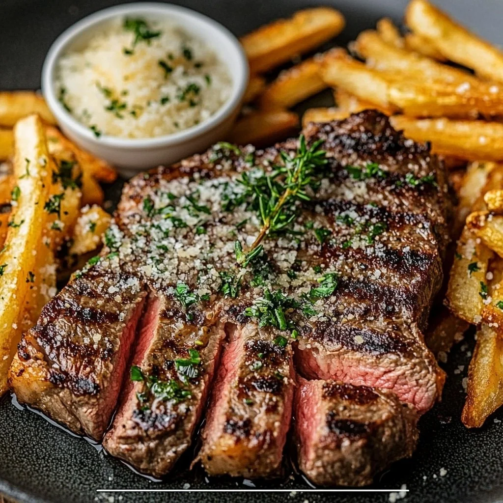 Dry-Aged Ribeye with Crispy Truffle Fries
