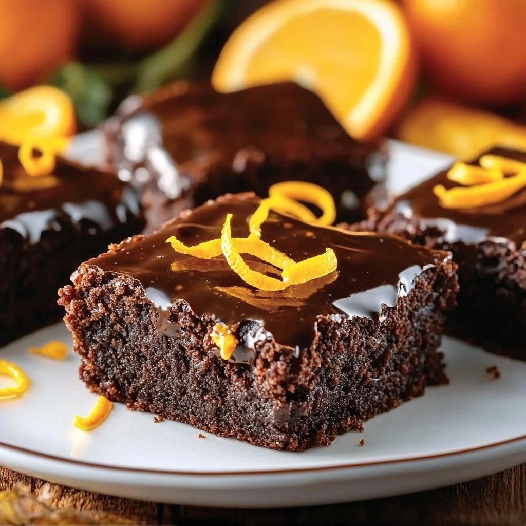 Fudgy Chocolate Brownies with Citrus Glaze