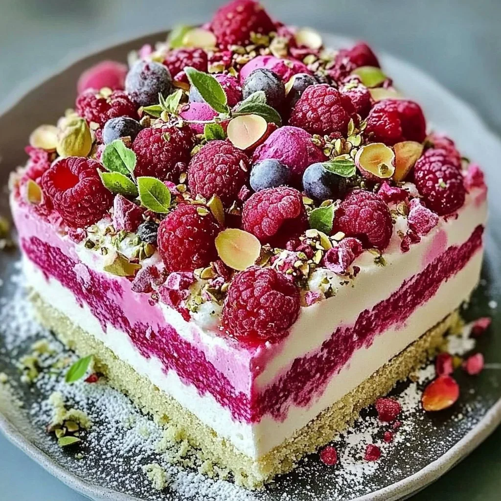 Heavenly Pistachio Raspberry Dream Cake