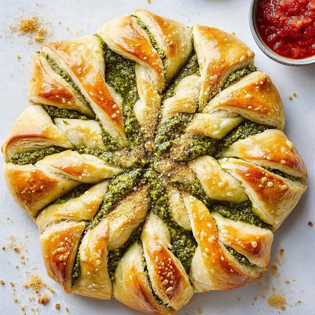 Pesto Pizza Stuffed Star Bread