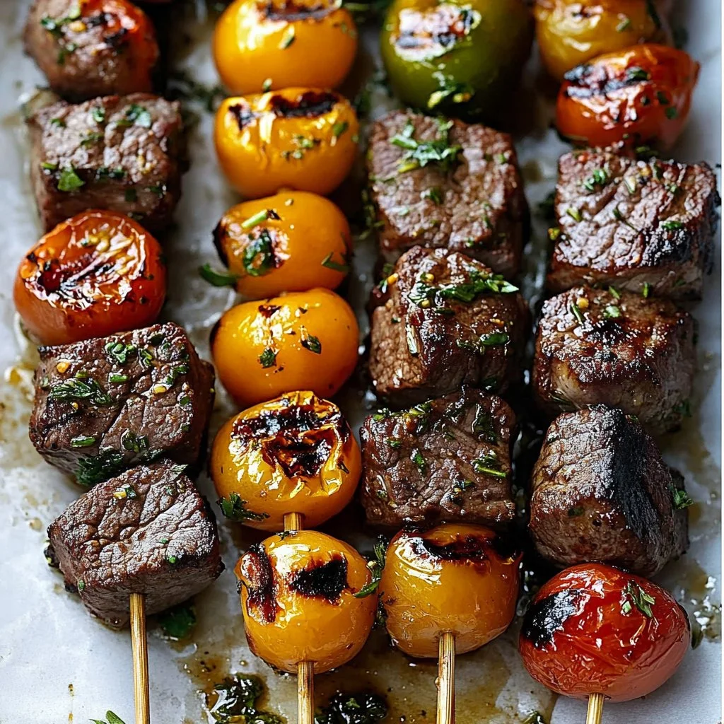 Rosemary Garlic Steak Kebabs