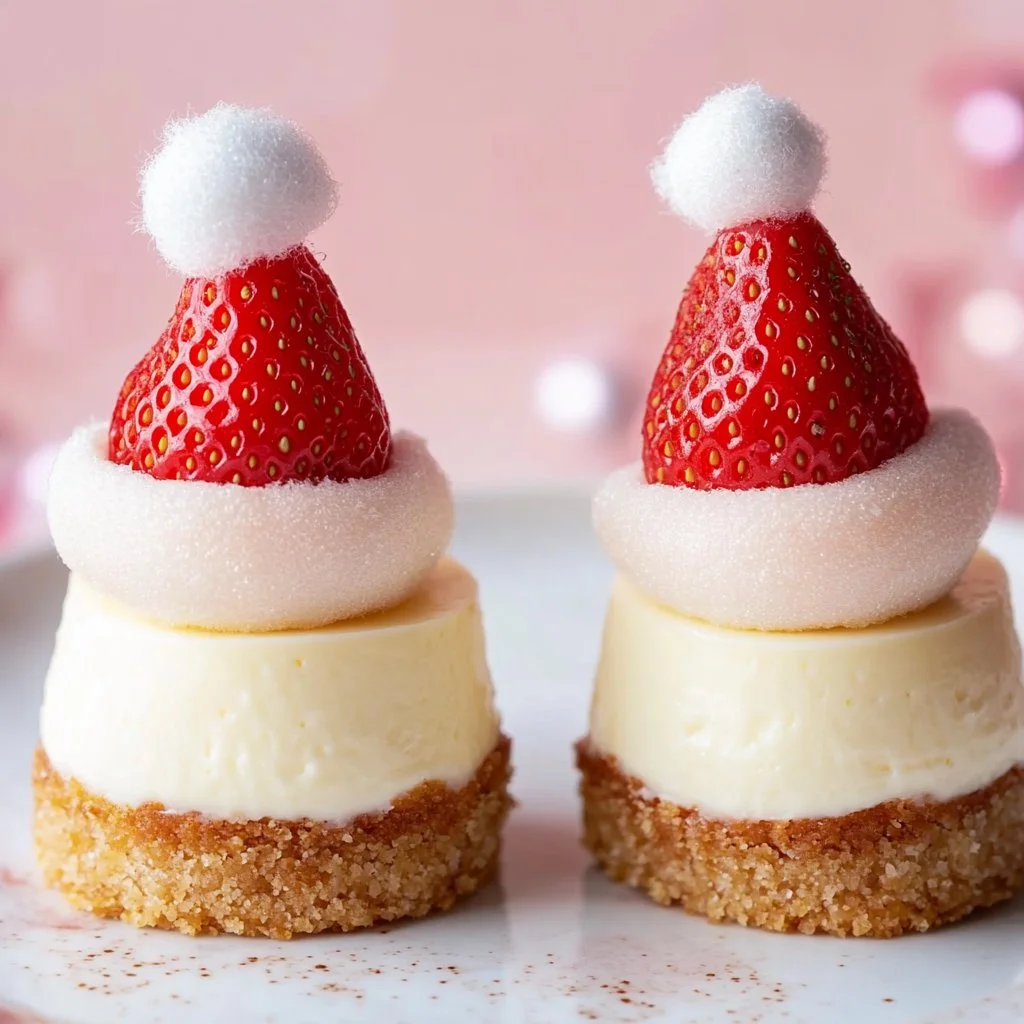 Santa Hat Cheesecake Bites