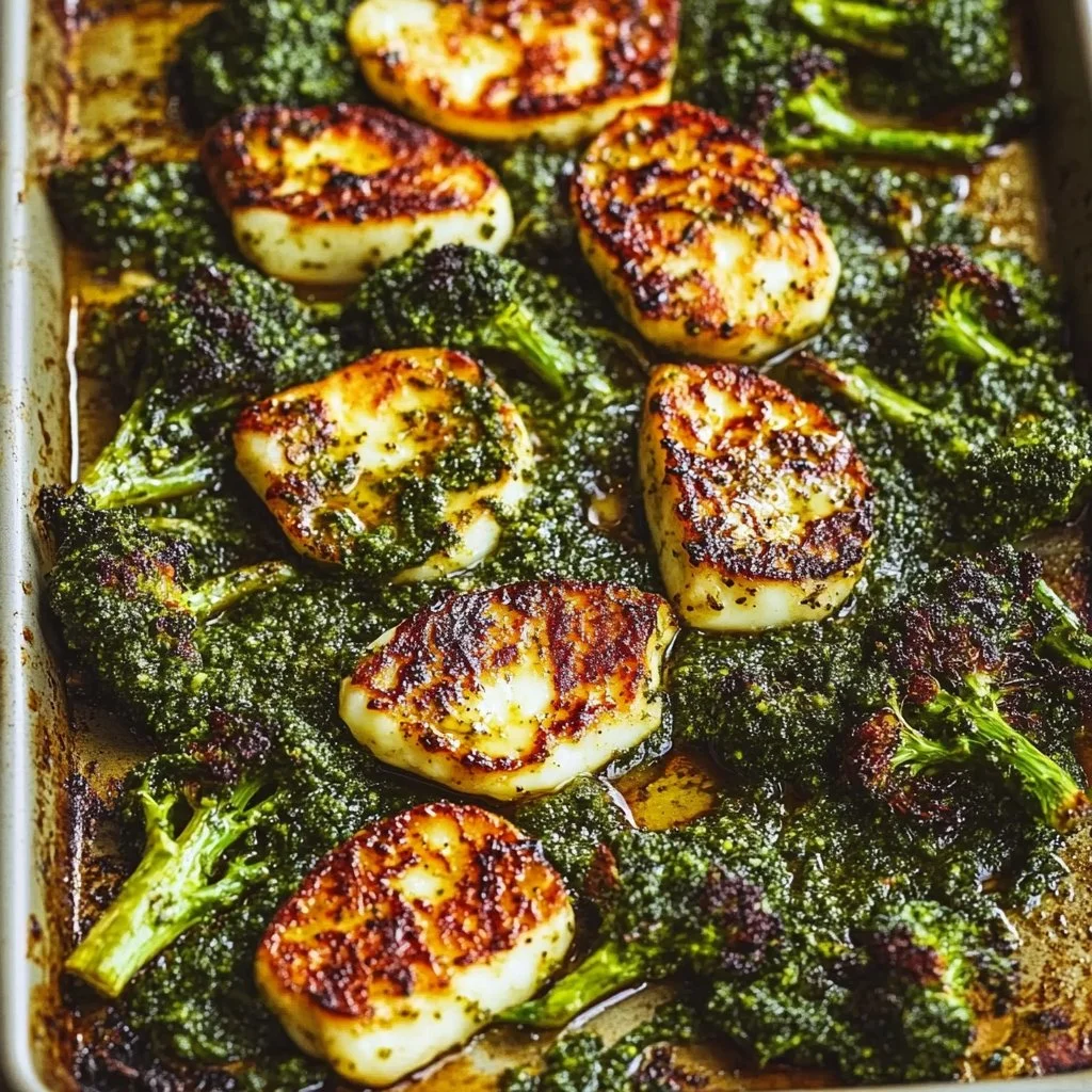 Sheet Pan Roasted Halloumi and Broccolini