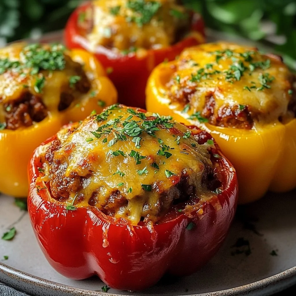 Smoky BBQ Meatloaf Stuffed Peppers