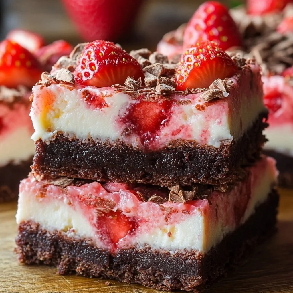 Strawberry Crunch Brownie Bars
