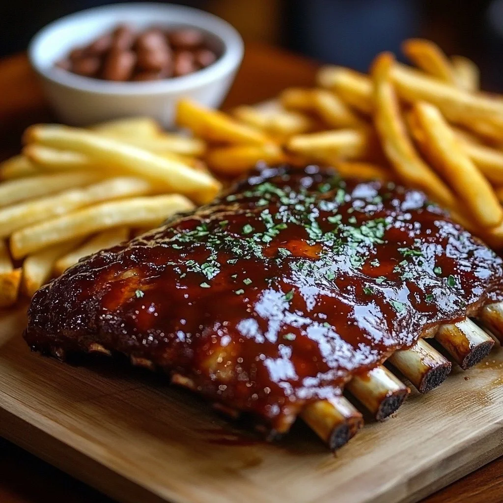BBQ Ribs Glazed With Smoky Honey Sauce