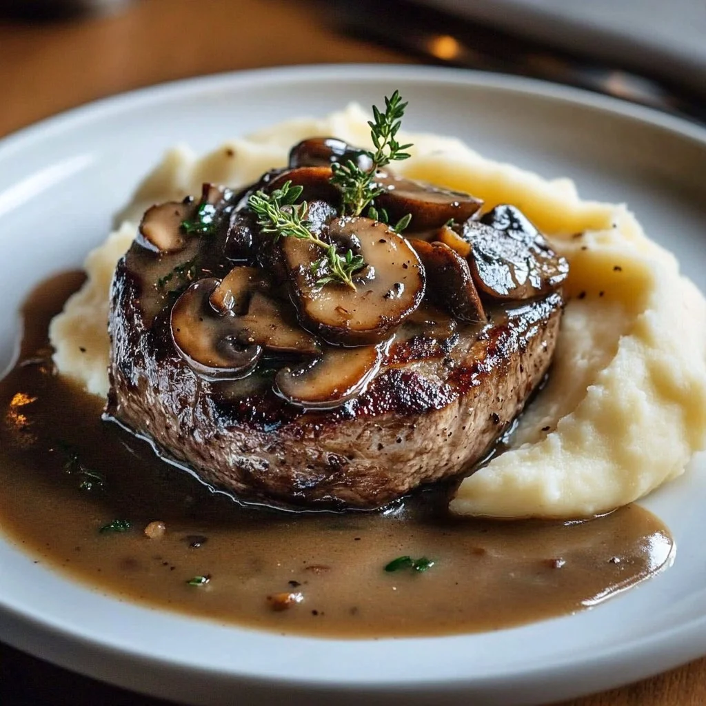 Bobby Flay’s Salisbury Steak with Mushroom Gravy