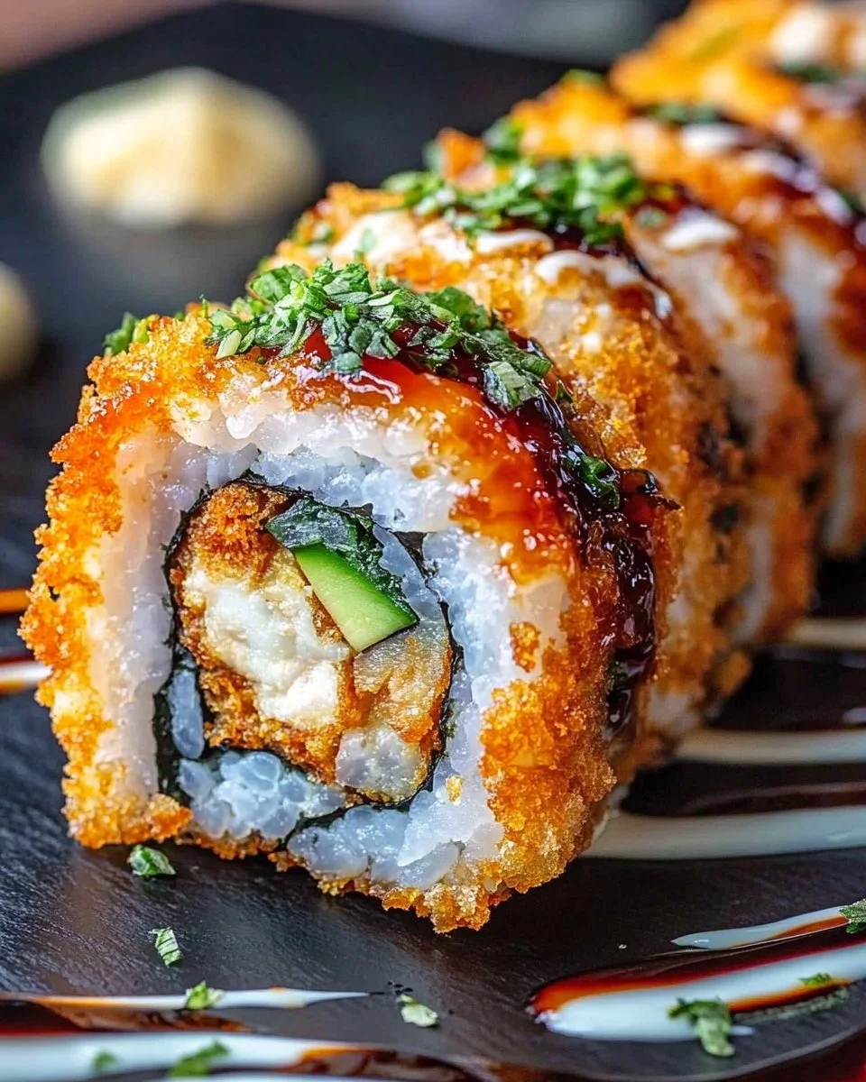 Chicken Tempura Roll – Crispy Sushi with Creamy Avocado