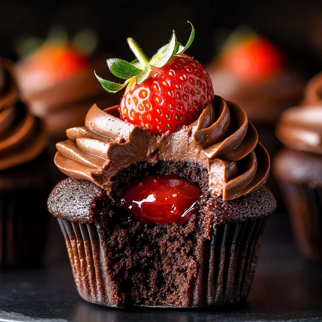 Chocolate Strawberry Cupcakes