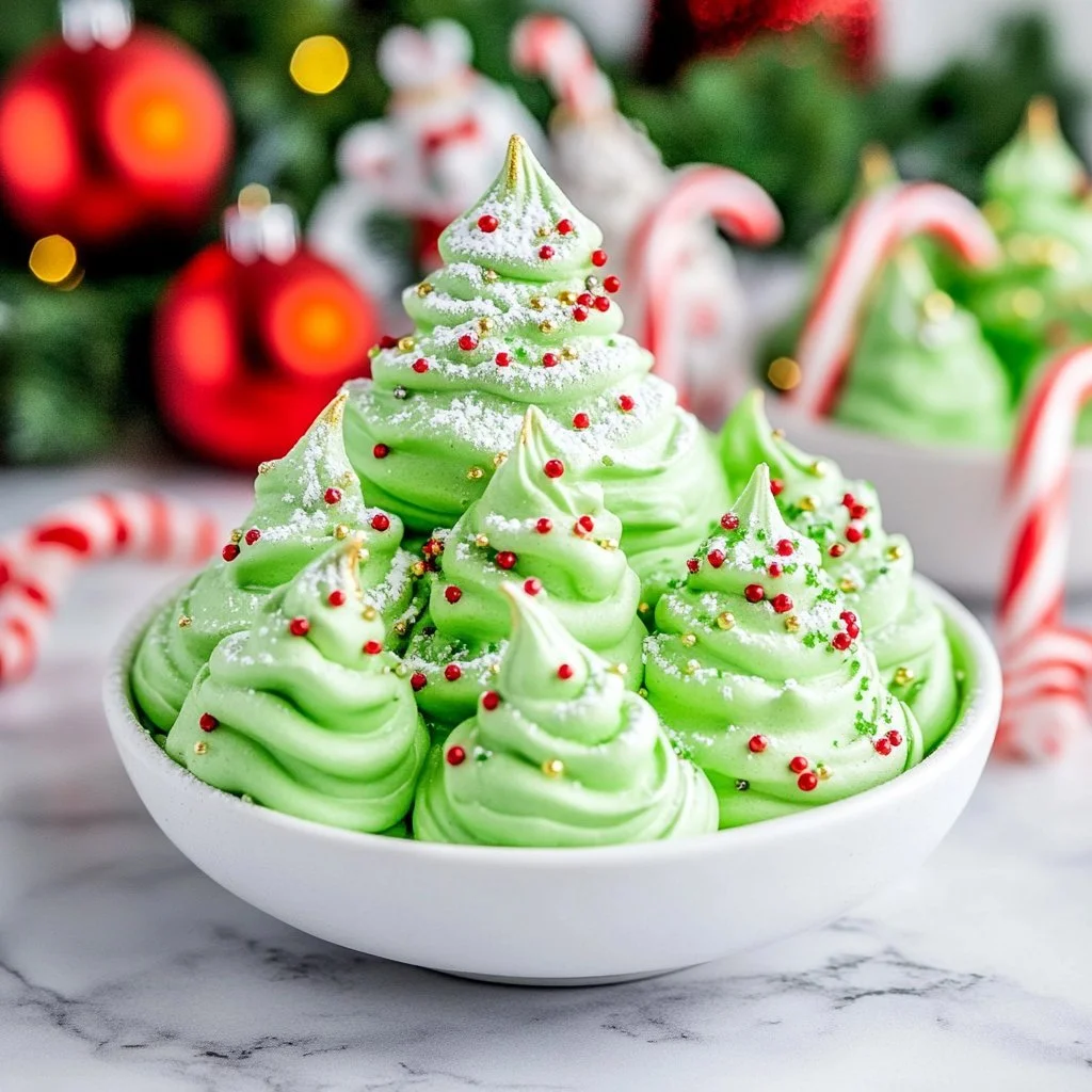 Christmas Tree Meringue Cookies