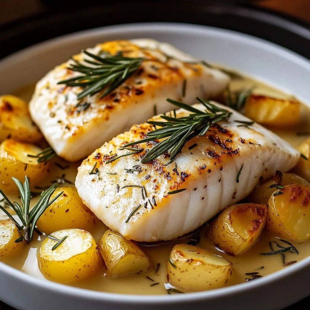 Cod & Potatoes in Rosemary Cream Sauce