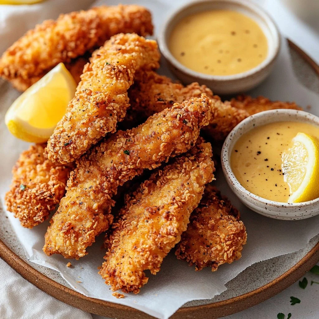 Corn Flakes Chicken Tenders with Honey Mustard Sauce