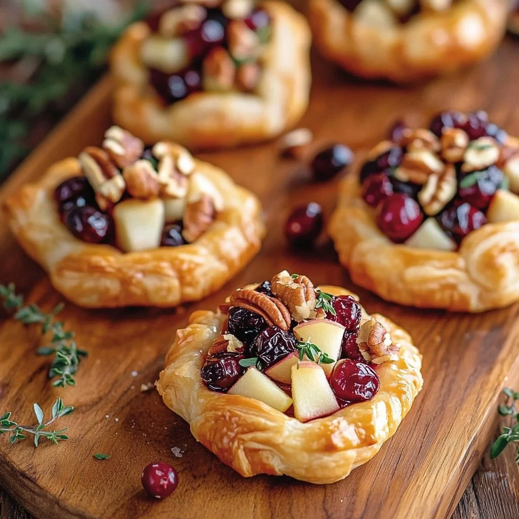Cranberry Brie Puff Pastry Bites