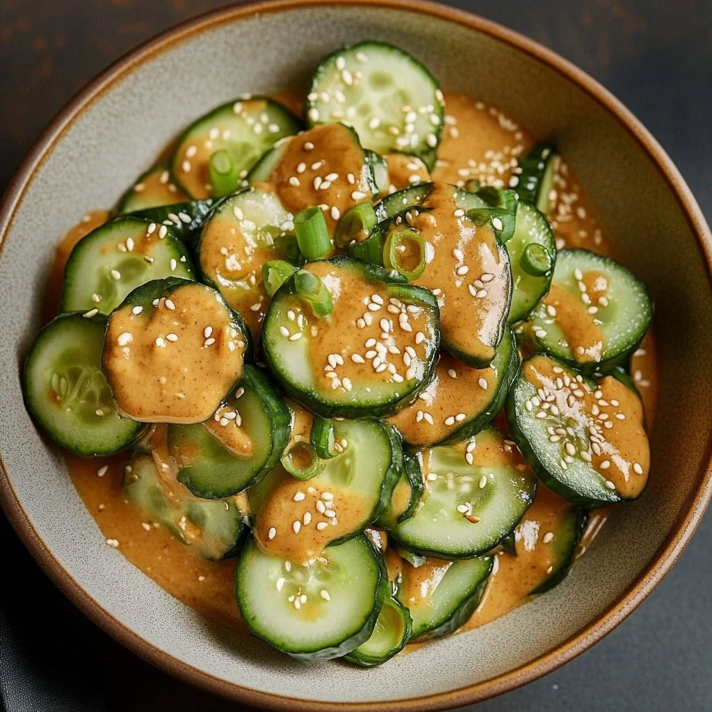 Cucumbers in Spicy Peanut Sauce