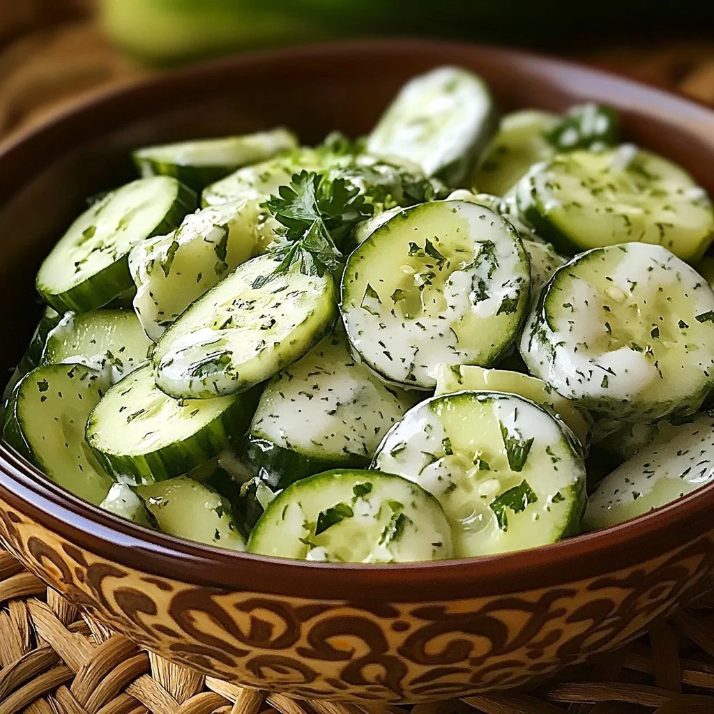 Easy Creamy Cucumber Salad